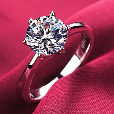 Women's Simple Six Claw Diamond Ring
