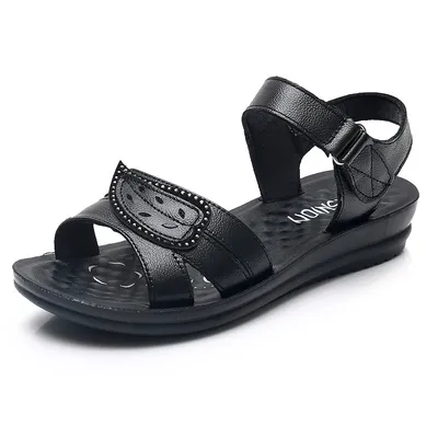 Middle-Aged And Elderly Sandals And Slippers With Soft Bottom Velcro