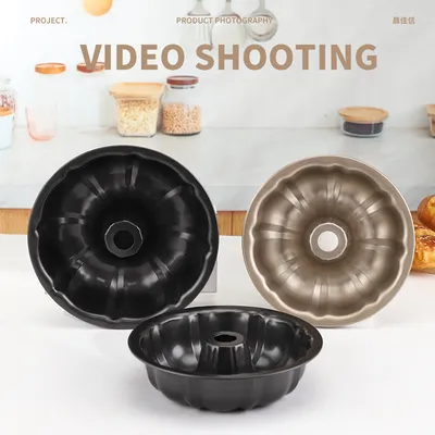 Non-stick Cake Pan Heavy Duty Carbon Steel Fluted Tube Round Cake Baking Pan Pound Cake Pan Buntz Cake Pan Tube Bakeware Cake Mold Baking Mold For Jello Gelatin Chocoflan Flan