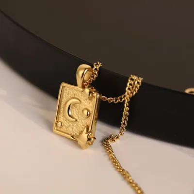 Square Pendant Titanium Steel Necklace Women