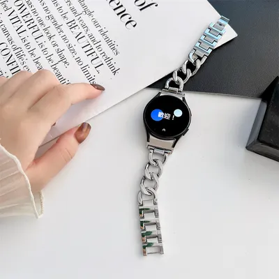 Smart Watch Wristband Single Row Denim Chain Metal