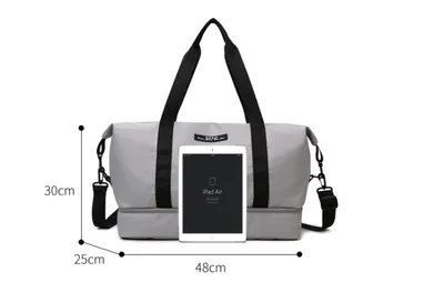 Large Capacity Travel Duffle Bag With Shoes Compartment Portable Sports Gym Fitness Waterfproof Shoulder Bag Weekender Overnight Handbag Women
