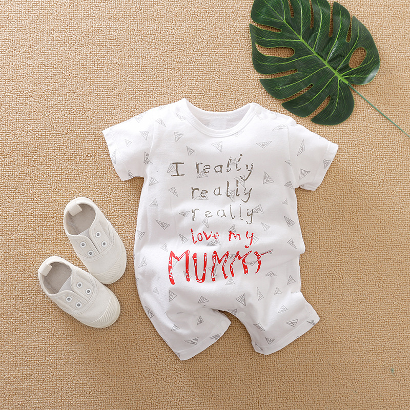 Baby jumpsuit with short sleeves
