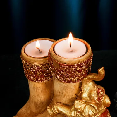God Candlestick Ornament Lying Elephant Candle Home Desktop Craft Decoration