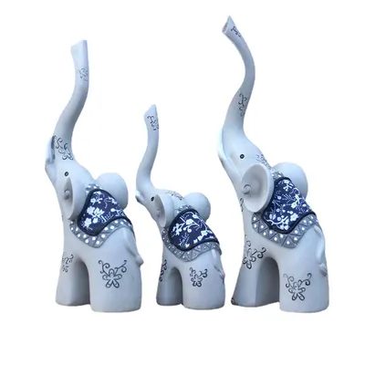 Craft Gift Family Of Three Elephant Decoration