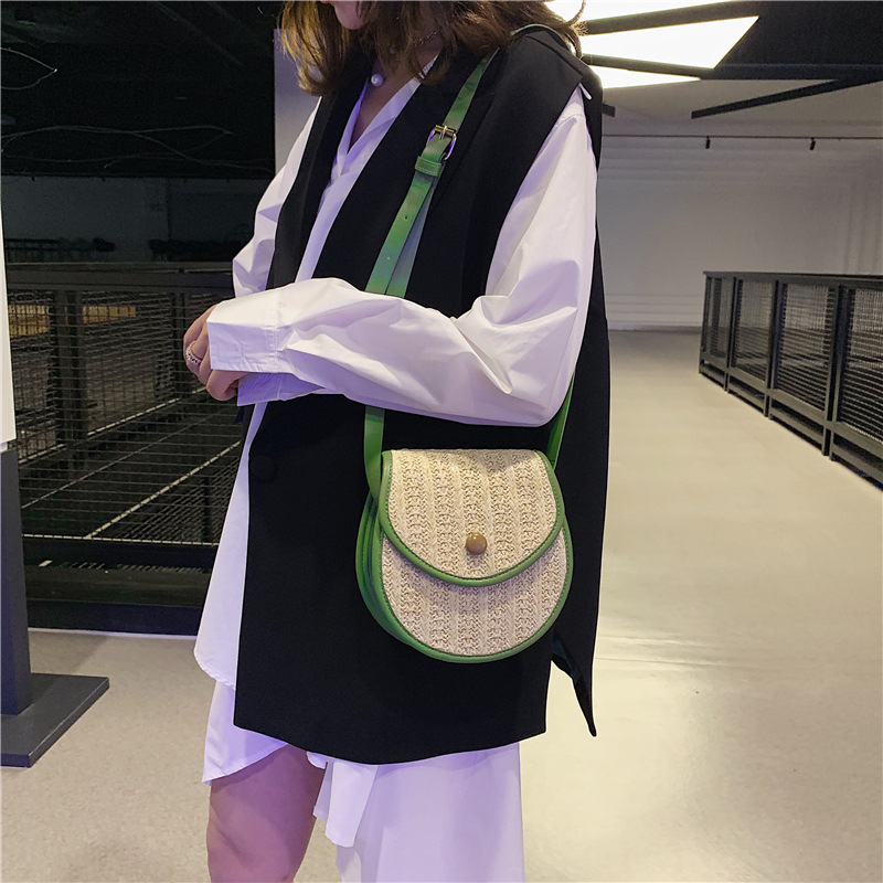 New Korean style straw woven mobile phone bag