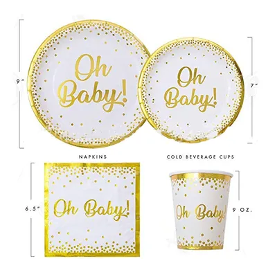 oh baby baby theme paper cup paper plate