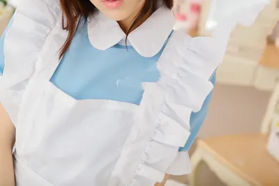 Cute Water Blue Maid Ware COS Anime Clothing Performance Costume
