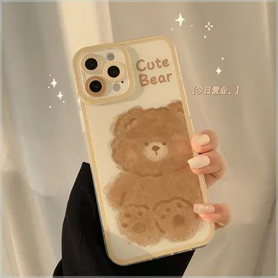 Brown Plush Bear Phone Case Cat Eye