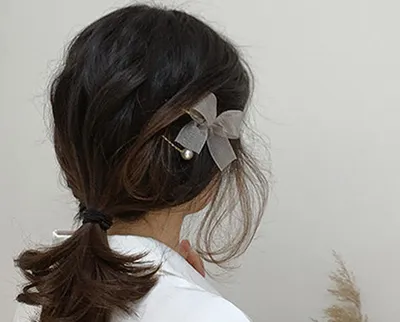 Simple bowknot pearl hair ornaments