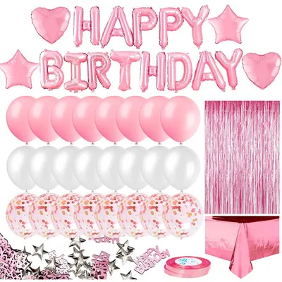 Birthday Party Supplies 2m Rose Gold Rain Silk Tablecloth Decoration Set