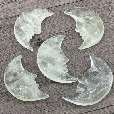 5CM Citrine Moon Face Craft Gift Small Ornament