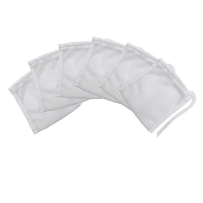 Fish Tank Small Sized Filter Bags, 6 Pack High Flow Bags 3 By 4 Inches Aquarium Filter Media Mesh Bags With Nylon Drawstrings,White