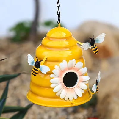 Courtyard Garden Decoration Layout Outdoor Bird House Winter Warm Iron Crafts