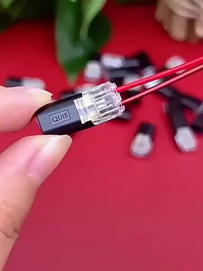 كتلة طرفية LED بدون لحام أو تجريد مع آلية قفل، موصل ثنائي القطب D2 قابل للتبديل، توصيل وتشغيل، كابل طاقة