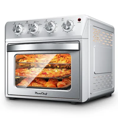 27.5QT 6-in-1 Air Fryer Toaster Oven, 6-Slice, Countertop Convection Oven, Air Frying, Baking, Roasting, Broiling & Grilling, 1600W, Sliver, Amazon Resale Prohibited