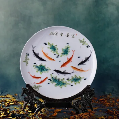 Ceramic Decoration Hanging Plate Office Home Living Room Craft Ornaments