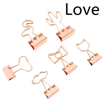 Creative Plating Gold Small Clip Office Style Long Tail Metal