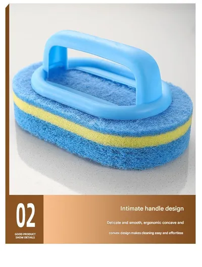 Kitchen Handle-style Pot Brush, Multi-functional Bathroom Tile Cleaning Brush, Double-layer Thickened Bathtub Brush, Sponge For Removing Stains.