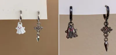 Black And White Ghost Earrings