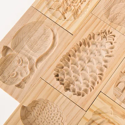 Wooden Gingerbread Cookie Mold Pine Nuts Rose Flower Cookie Mold Wooden Rose Flower Christmas Kitchen Tools