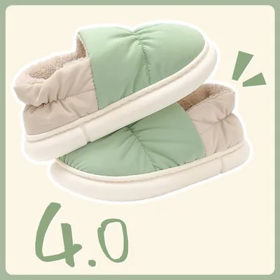 ShoesThick Soled Lovers' Indoor Bag Heel Velvet Home Moon Shoes