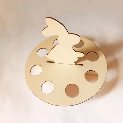 Easter Wooden Craft Egg Rack Rabbit Shape Ornament
