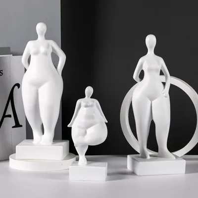 Modern Simple Fat Woman Abstract Figure Sculpture Home Living Room Hotel Window Crafts Furnishings
