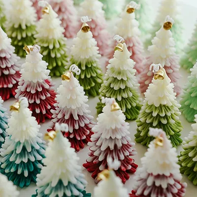 Merry Christmas Candle 3D Xmas Tree Shaped Aromatherapy Candles Ornaments Navidad New Year Party