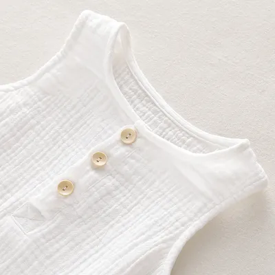 Baby solid color cotton robe