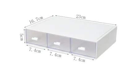 Office desktop transparent drawer type storage box student desk supplies ins artifact small box