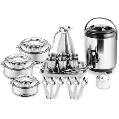 Stainless Steel Double Layer Insulation Pot Set