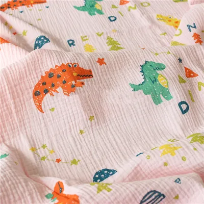 Home Fashion Fabric Double Cotton Crepe Dinosaur