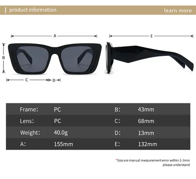 New Women's Fashion Large Frame Square Sunglasses