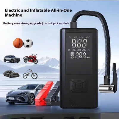 Portable Wireless Car Tire Inflator  Suitable For Cars, Motorcycles, Bicycles, And Sports Balls Features Digital Pressure Gauge, Auto-Shutoff, Faster Inflation, Self-pickup Only