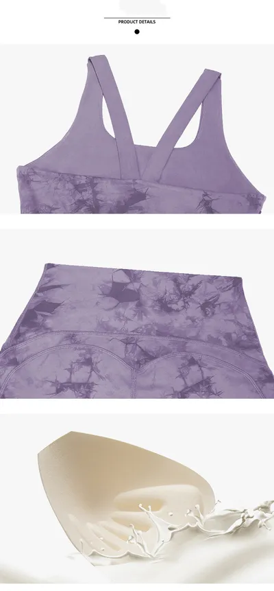 Women's European And American Tie-Dye Printed Yoga Clothing Set