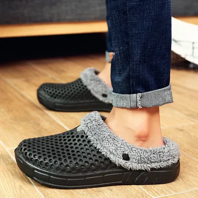 Large Size Cotton Slippers Couple Models Foot Hole Shoes Bag Heel Home