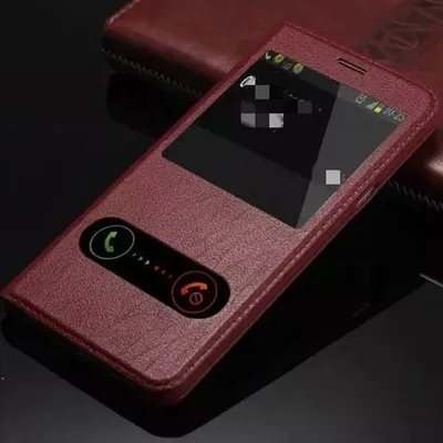 Clamshell leather phone protective leather case