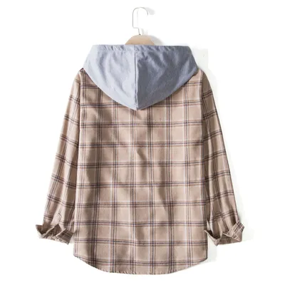 Fashion Plaid Contrast Color Stitching Men's Slim Long-sleeved Shirt