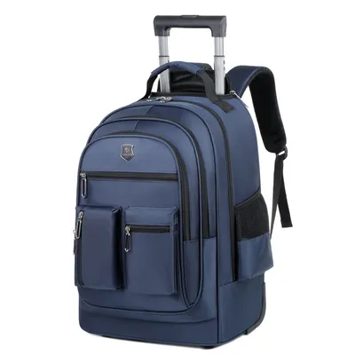 Large Capacity Travel Backpack With Waaheels, Multi Layer Trolley Luggage Bag, Multifunctional