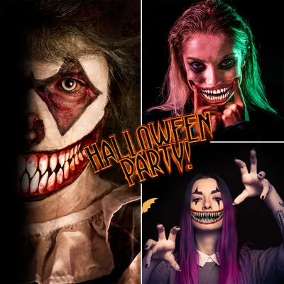 18 ورقة من ملصقات الوشم المؤقت للهالوين