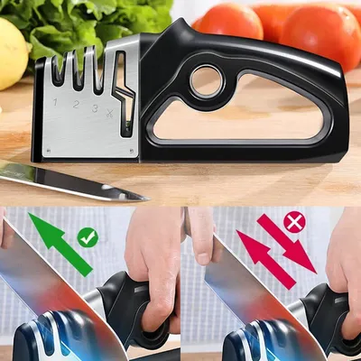 4 In1 Knife Sharpener Kitchen Grinder Diamond Knives For Sharp Scissors Tool UK