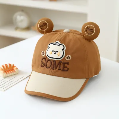 Summer New Cute Little Bear Embroidered Lettered Baby Baseball Cap - A Cartoonish, Fresh And Cool Sun Hat For Kids