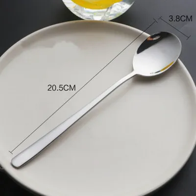 Korean style spoon stainless steel household long handle spoon