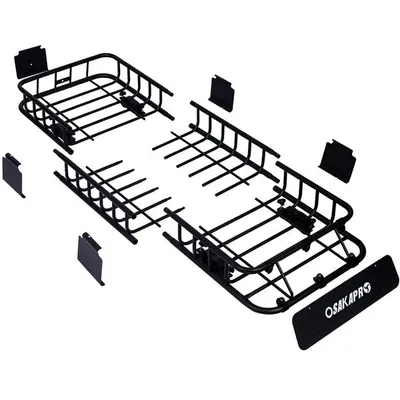 Roof Luggage Rack Basket, 64 Inch Black Steel