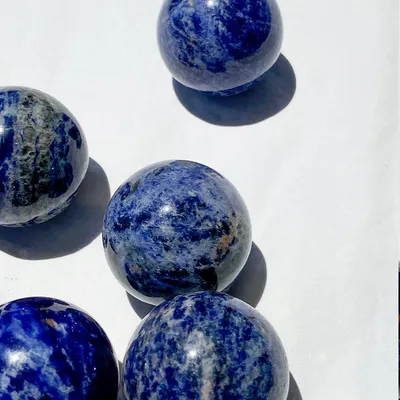 Blue Stone Ball Ornament Original Polished Crystal