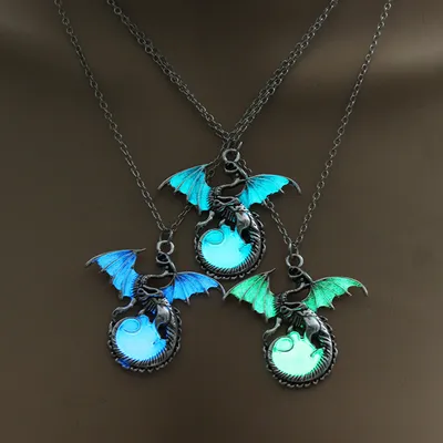 Glowing Dragon Pendant Necklace