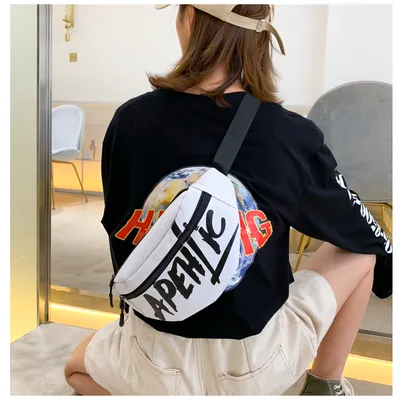 Nylon printed letters small satchel