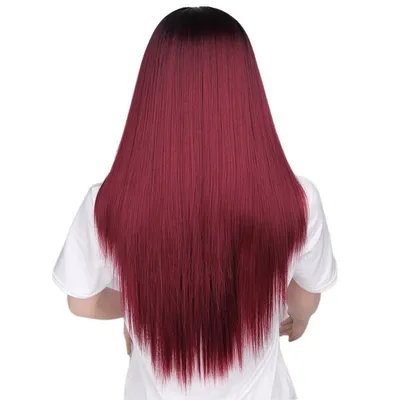 Women's fake long straight hair