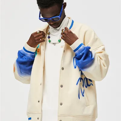 Men's New Color Contrast Children's Printed Coat